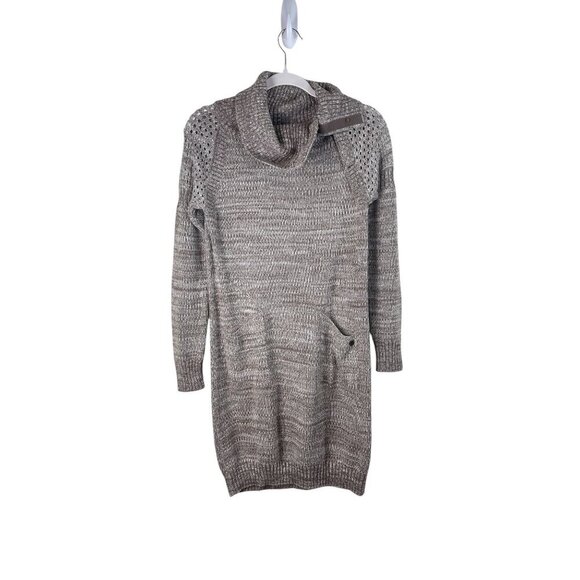 Prana Dresses & Skirts - Prana Cowl Neck Archer Sweater Dress Pockets Organic Cotton Wool Blend Neutral